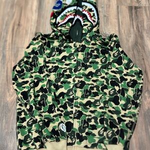 BAPE ABC Camo Shark Full Zip Hoodie 'Green'